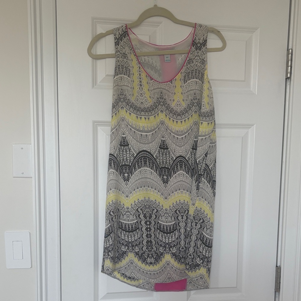 Charlie Jade Mini Dress in Yellow, Black, and Hot Pink Accents